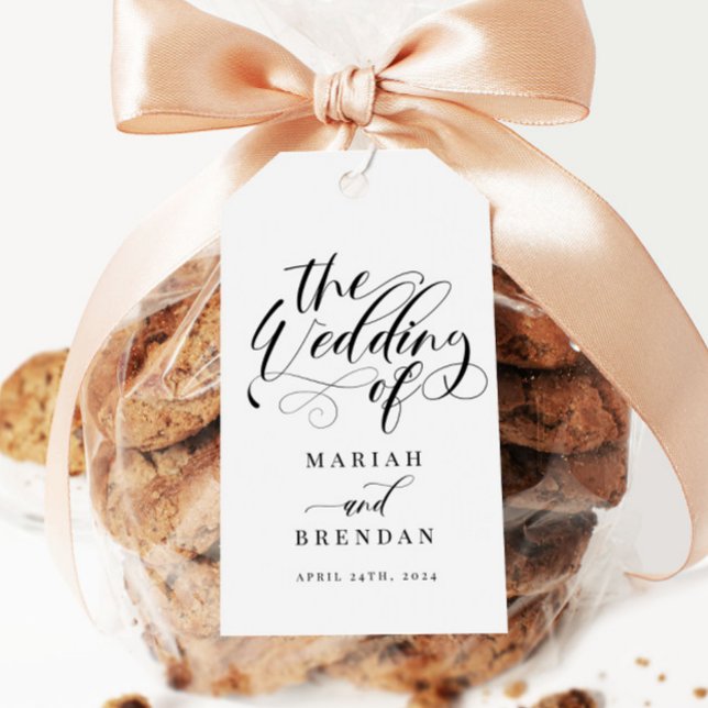 Etiqueta de Presente Clássica de Casamento de Cali (Criador carregado)