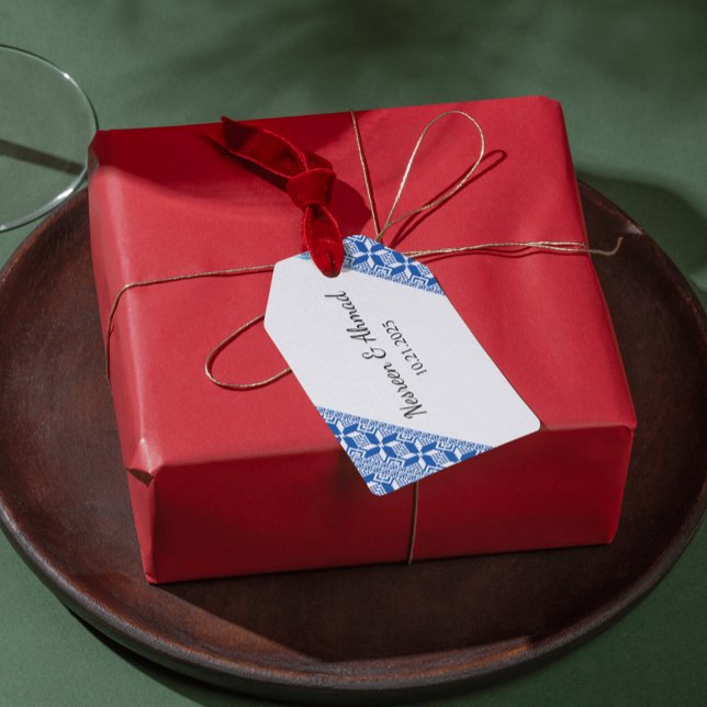 Etiqueta de presente com estampa Tatreez palestina (Criador carregado)