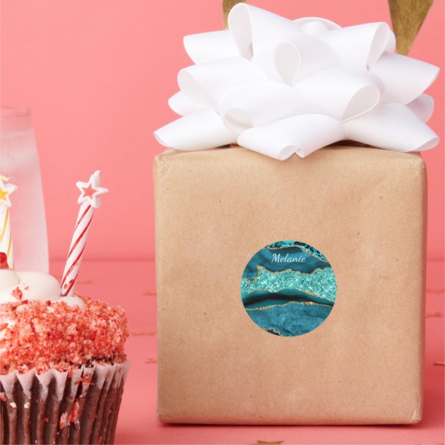 Etiqueta de Presente com Nome Personalizado do Mar (Festa)