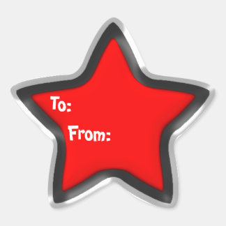 Etiqueta de Presente da Estrela Vermelha