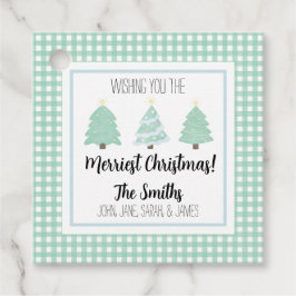 Etiqueta de presente da família de Natal da Árvore