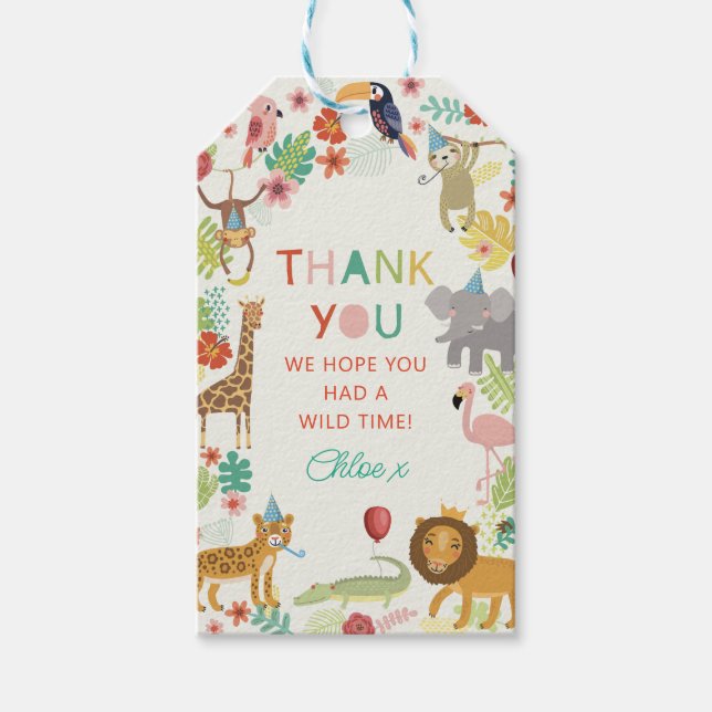 Etiqueta de presente da Festa de aniversário Safar (Frente)