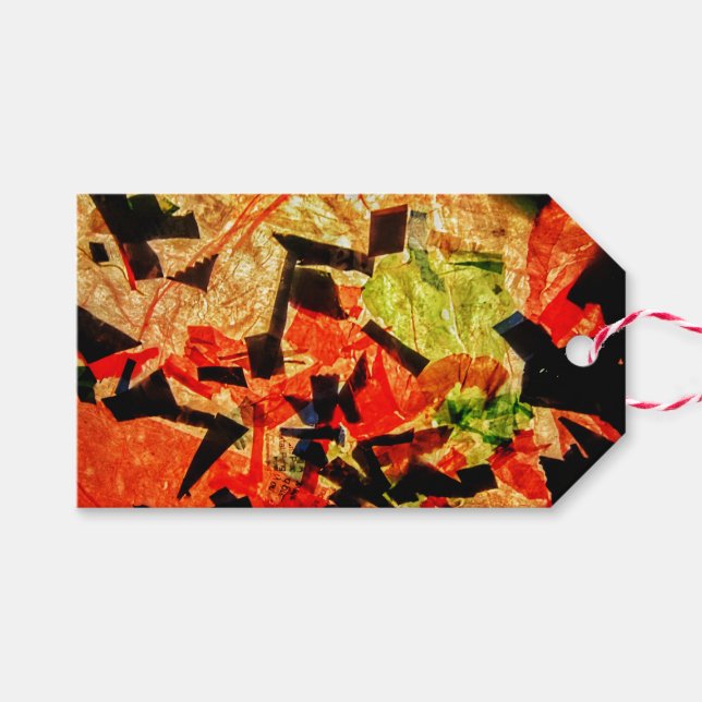 Etiqueta de presente de abstrato laranja, presente (Frente (horizontal))