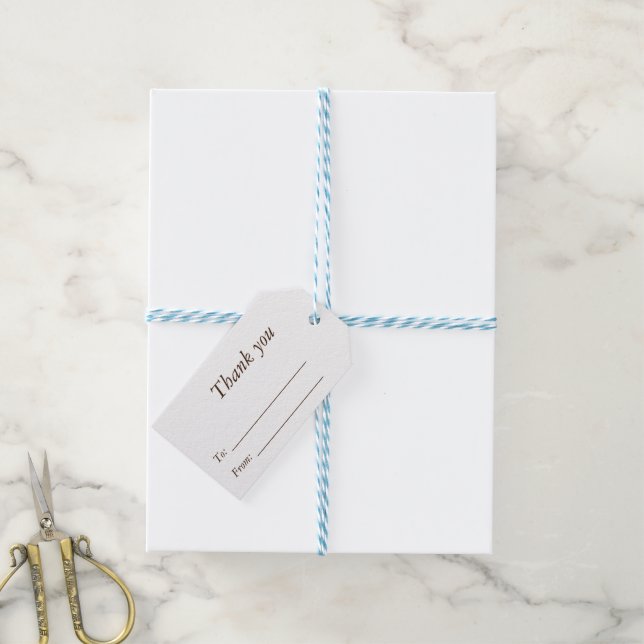 Etiqueta de presente de Ação de Graças com padrão  (Com cordão)