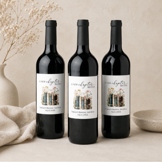 Etiqueta de Presente de Agradecimento para Chá de  (new chapter begins wine bottle labels)
