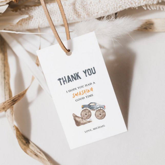 Etiqueta de presente de aniversário de caminhões a (Criador carregado)