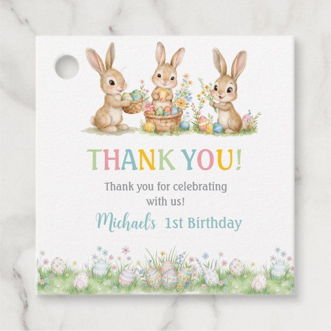 Etiqueta de Presente de Aniversário de Menino de 1 (Frente)