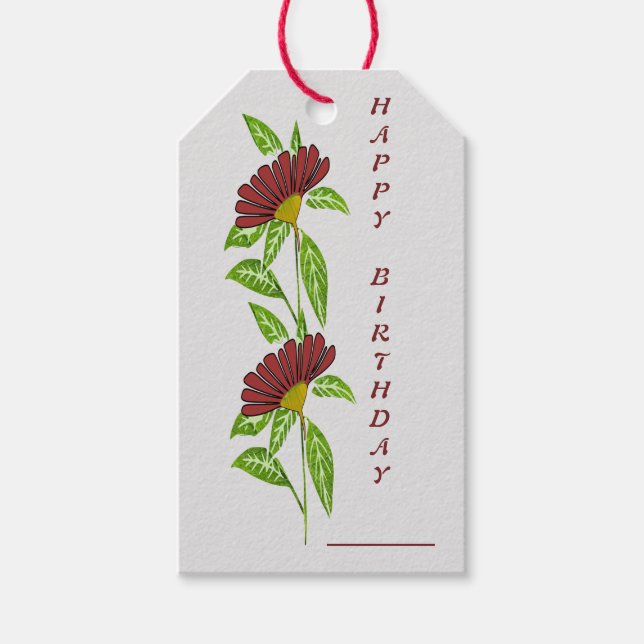 Etiqueta de Presente de Aniversário Feliz (Frente)