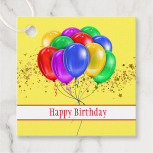 Etiqueta de Presente de Aniversário Feliz