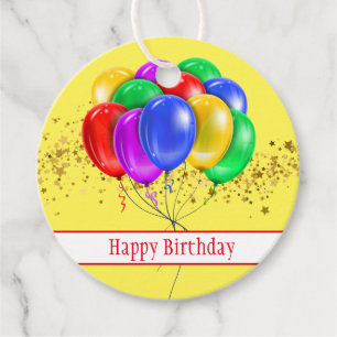 Etiqueta de Presente de Aniversário Feliz