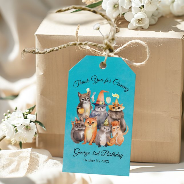 Etiqueta de Presente de Aniversário para Animais d (Criador carregado)