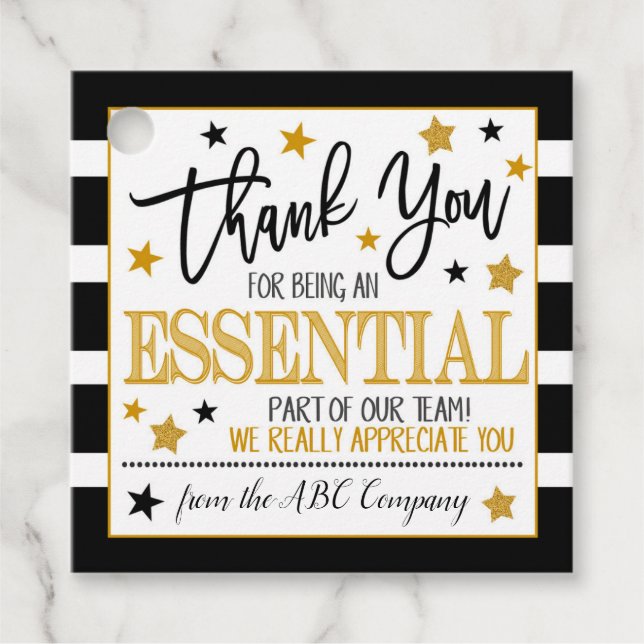 Etiqueta de Presente de Apreciação do Funcionário (Frente)