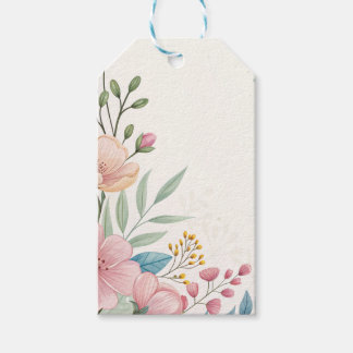 Etiqueta de Presente de Aquarela Floral Pastel com
