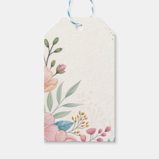 Etiqueta de Presente de Aquarela Floral Pastel com