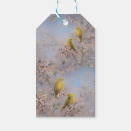 Etiqueta de presente de ave amarela