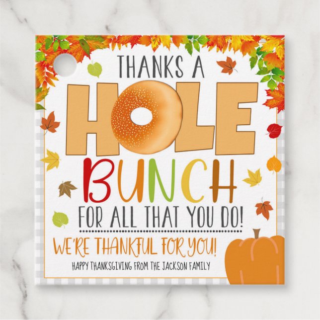 Etiqueta de Presente de Bagel de Queda, Presente d (Frente)