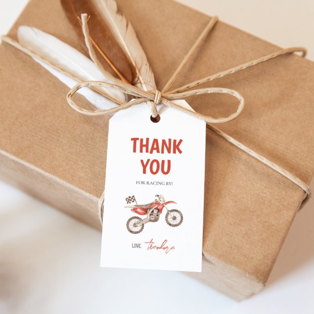 Etiqueta de Presente de Bike Red Dirt (Criador carregado)