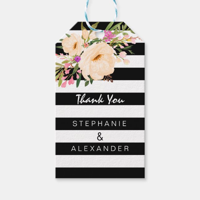 Etiqueta de Presente de Blooms de Anêmona de Aquar (Frente)