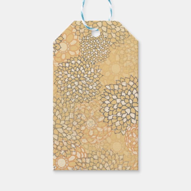 Etiqueta de Presente de Bloqueio de Flor Dourada (Frente)