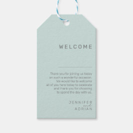 Etiqueta de presente de boas-vindas para casamento