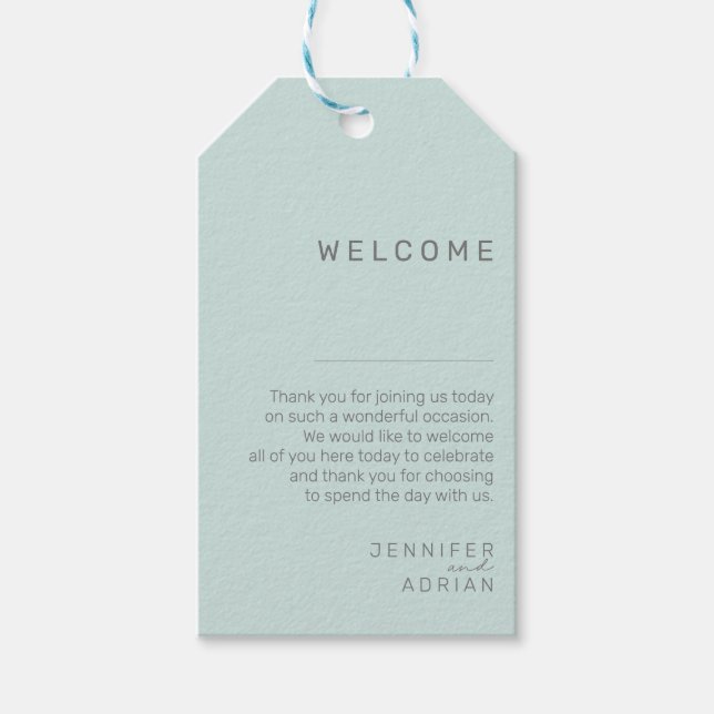 Etiqueta de presente de boas-vindas para casamento (Frente)