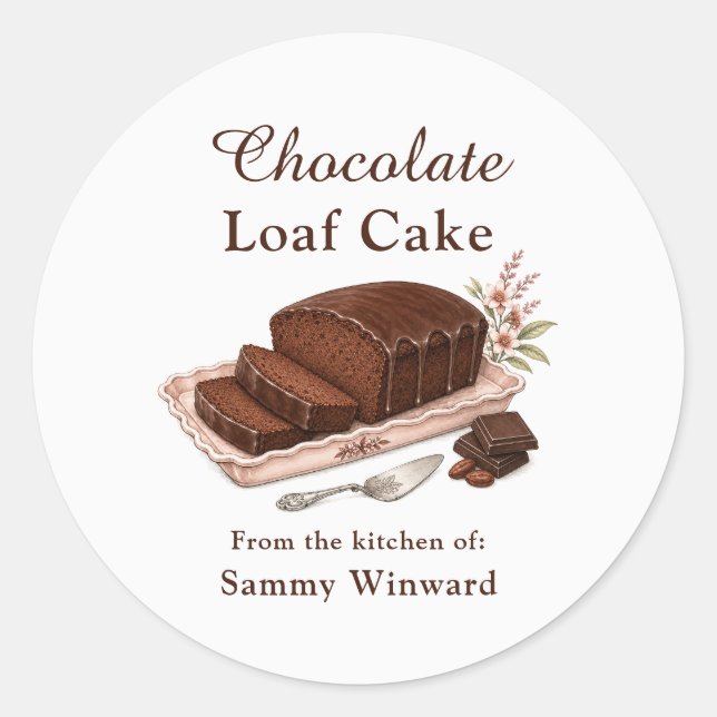 Etiqueta de Presente de Bolo de Chocolate (Frente)