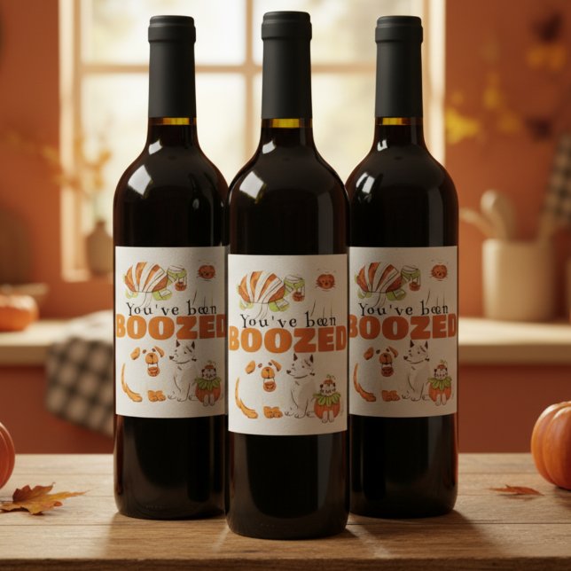Etiqueta de presente de Boo de Halloween (Bring the Halloween spirit with this "We've been Boozed" gift label!)