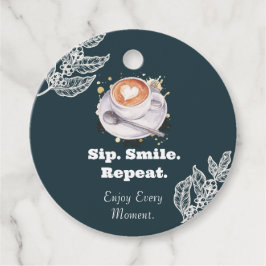 Etiqueta de Presente de Café com Arte de Latte Sip