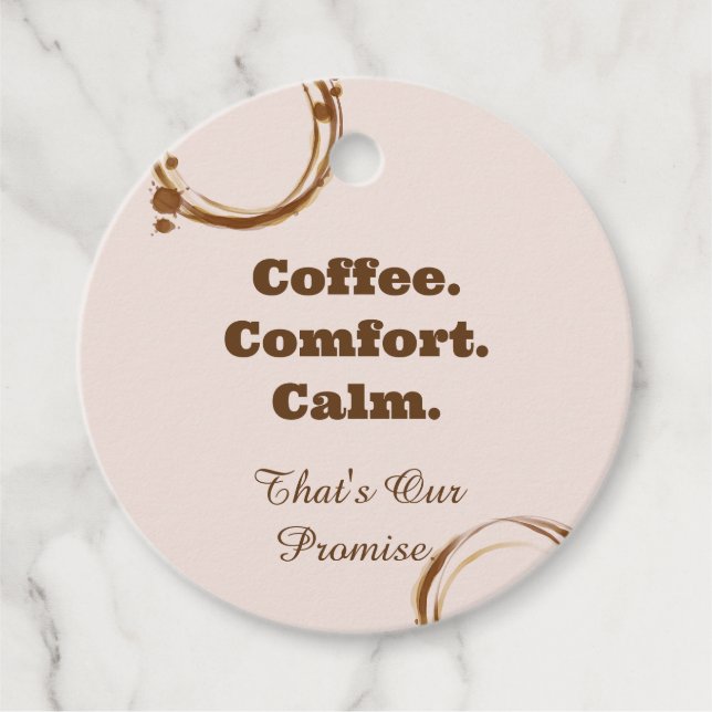 Etiqueta de Presente de Café Conforto Calmo Rústic (Frente)