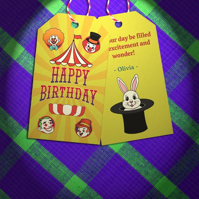 Etiqueta de Presente de Cartonagem de Circo Superi (Criador carregado)