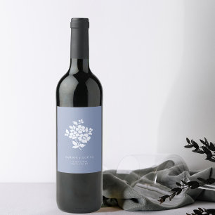 Etiqueta de Presente de Casamento de Monograma Azu