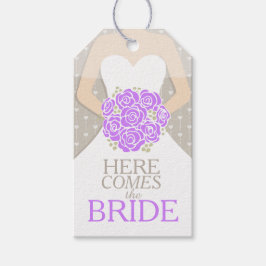 etiqueta de presente de casamento do ensaio roxo c