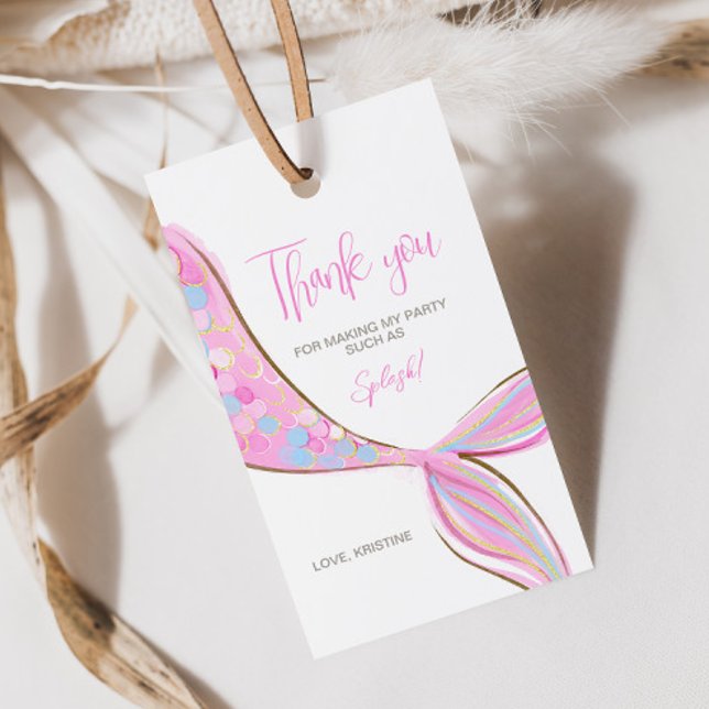 Etiqueta de presente de cauda de sereia roxa (Criador carregado)