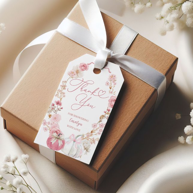 Etiqueta de presente de Chá de fraldas de abóbora  (Criador carregado)