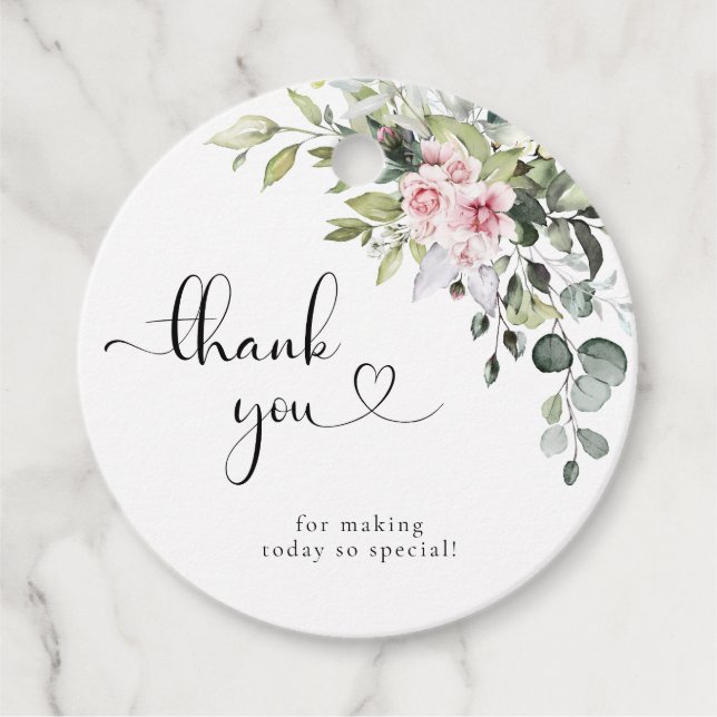 Etiqueta de presente de Chá de fraldas Rosa Rosa V (Frente)