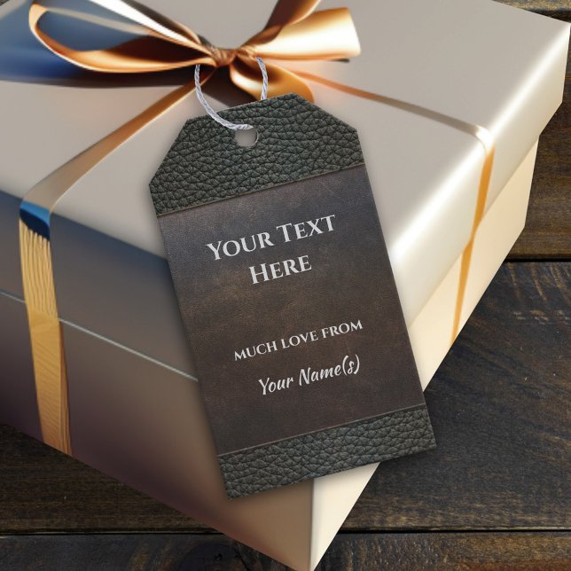 Etiqueta de Presente de Cinza Azul Castanho Grunge (Criador carregado)