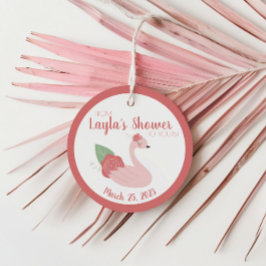 Etiqueta de Presente de Cisne Rosa do Meu Chuveiro