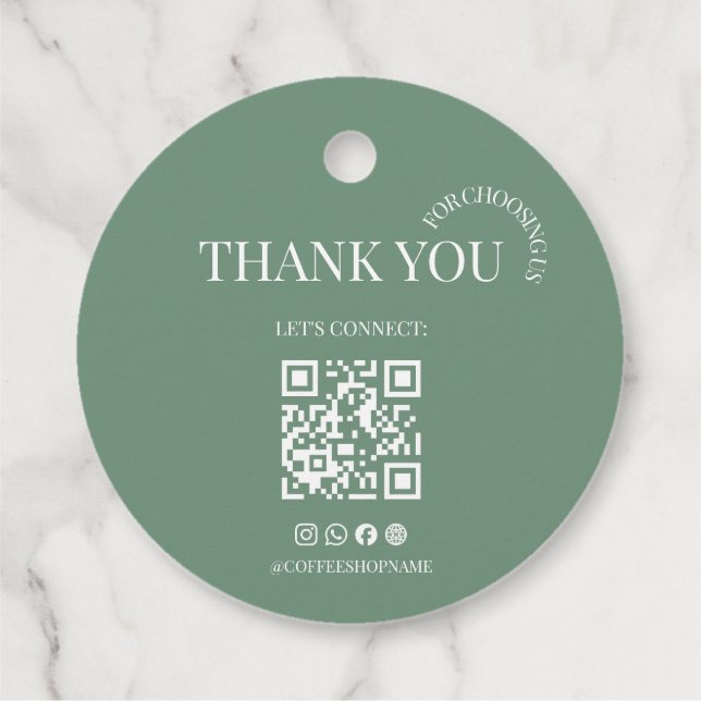 Etiqueta de Presente de Código QR de Agradecimento (Verso)