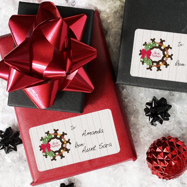 Etiqueta de Presente de Fenda de Natal (Criador carregado)