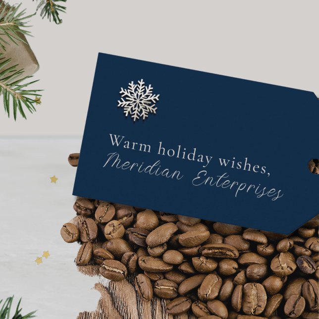 Etiqueta de Presente de Feriado de Neve Elegante (Criador carregado)