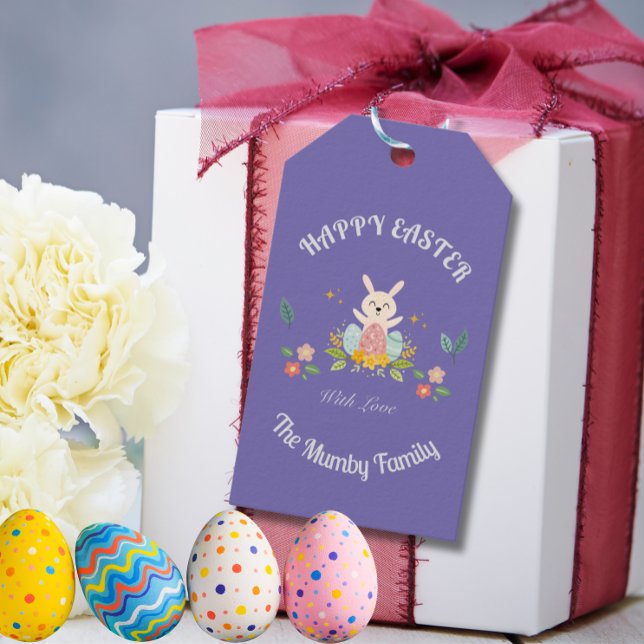 Etiqueta de presente de feriado de Páscoa personal (Celebrate in style with our bespoke Easter gift tag! Crafted with love, each embodies spring joy.)
