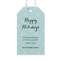 Etiqueta de presente de feriado para provedores de