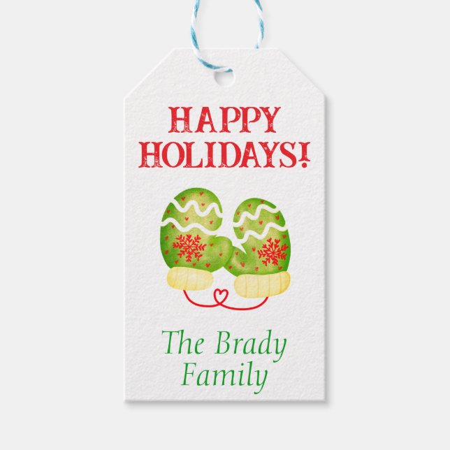 Etiqueta de presente de feriado personalizado (Frente)