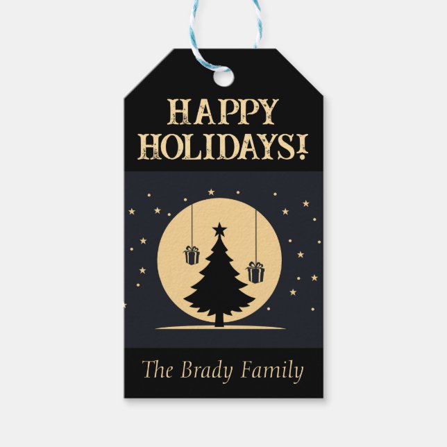 Etiqueta de presente de feriado personalizado (Frente)