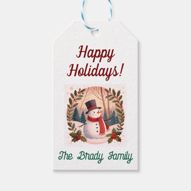 Etiqueta de presente de feriado personalizado (Frente)