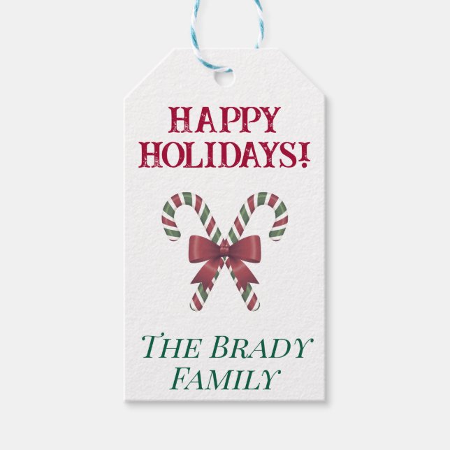 Etiqueta de presente de feriado personalizado (Frente)