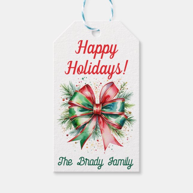 Etiqueta de presente de feriado personalizado (Frente)