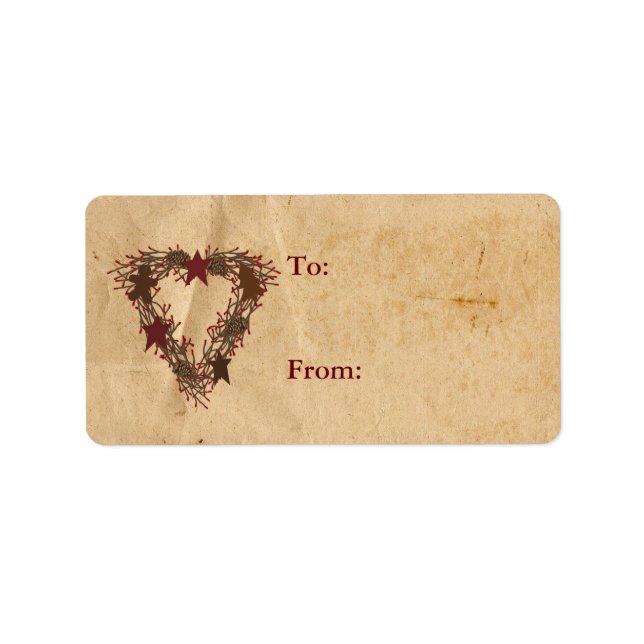 Etiqueta de Presente de Feriado Primitivo (Frente)