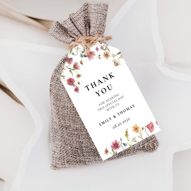 Etiqueta de Presente de Flores Selvagens (Criador carregado)