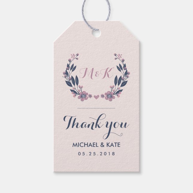 Etiqueta de Presente de Frota da Flor Azul Roxo (Frente)